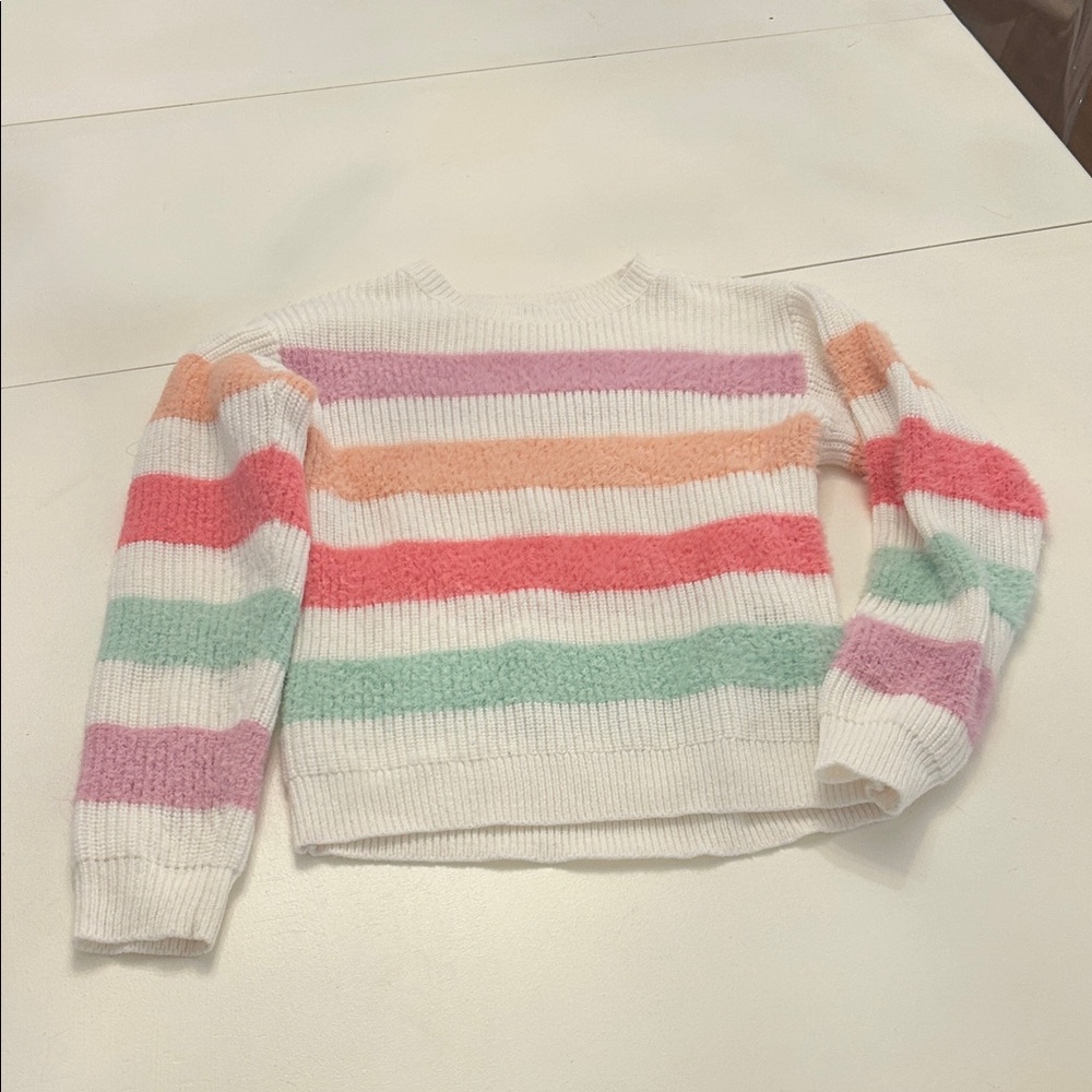 Epic Threads Kids Striped Sweater - Pink, Orange, Green, Cream